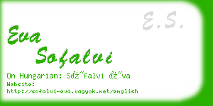 eva sofalvi business card